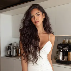 Smilco Brown  13x4  Lace Front Wig – Luxurious Curly Texture, 28 Inch| SM9825