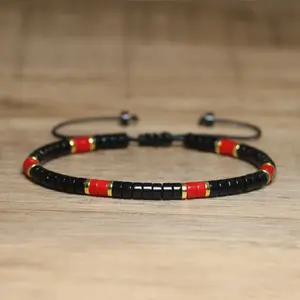 Black Onyx+Carnelian Bracelets - Natural Gemstone Beaded Bracelet - Inspirational Gifts for Men and Women - Healing Stone Bracelets Elegant Minimalist Bangle Witchy Jewelry