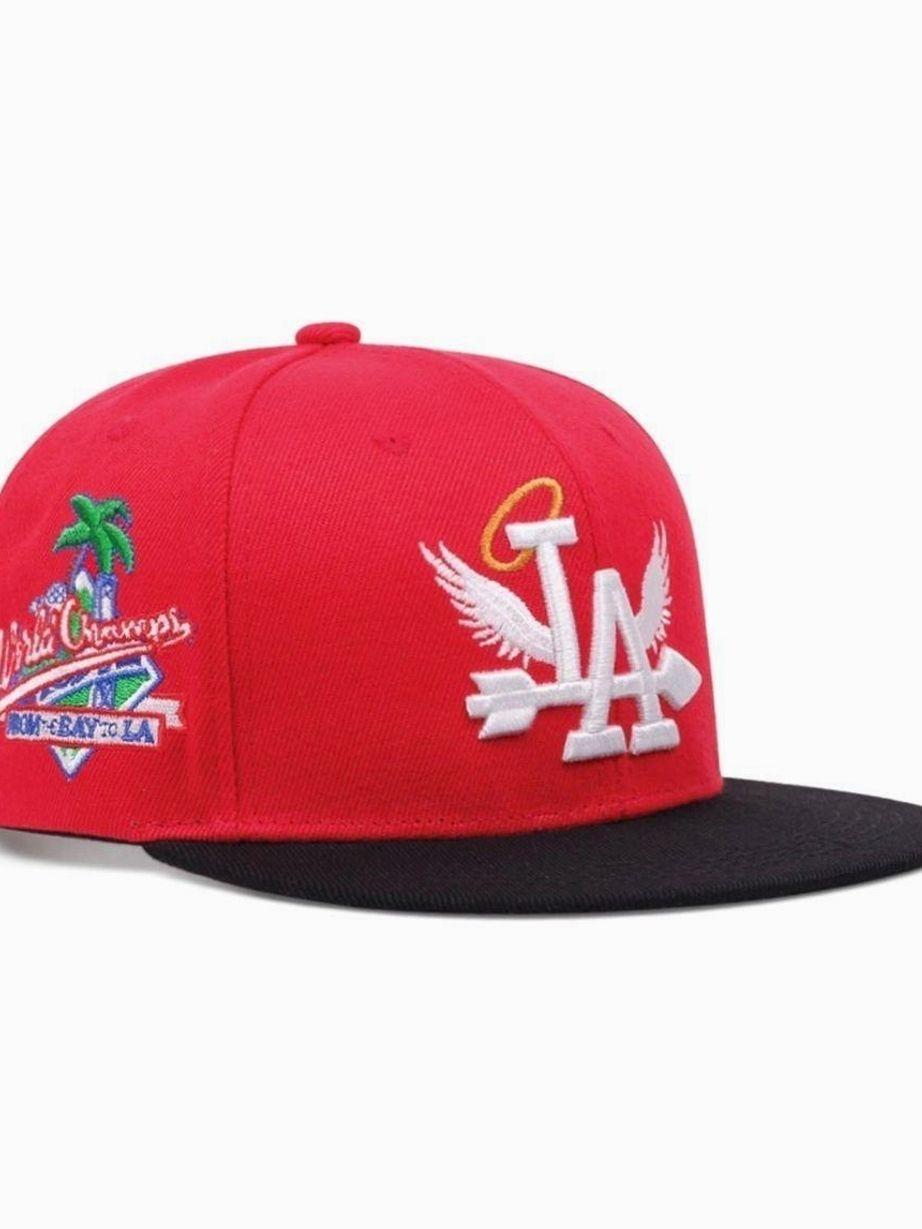2026 New Personalized Creative Baseball Hat LA Wings Side Coconut Embroidered Skateboarding Hat Street Fashion Hip Hop Hat Outdoor Leisure Sports Sunshade Hat Daily Commuter Decorative Hat Male Female Same Style Flat Edge Hat