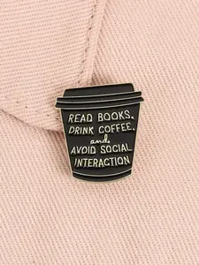 Minimalist Vintage Cold Style Enamel Base Embossed Lettering Inner Extrovert Bold Statement Accessory Lapel Brooch Brooch Pins Fashion Lapel Pin