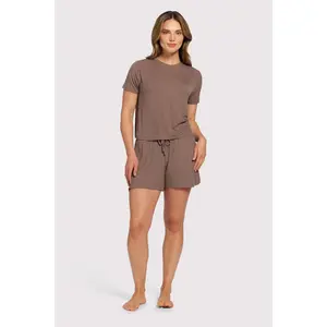 Ribbed Pajama Short Set | Mocha