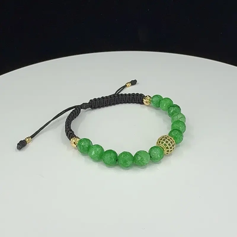 Pulsera Artesanal de Esmeralda Natural Colombiana | Oro 18K u Oro Laminado 18K