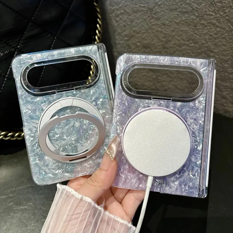 Huawei Pura X Max Smartphone Case - Luxury Glitter Shell, Magnetic Cover, 360 Rotation Rotating Stand, Shockproof, MagSafe Compatible Wireless Device Protective Accessory