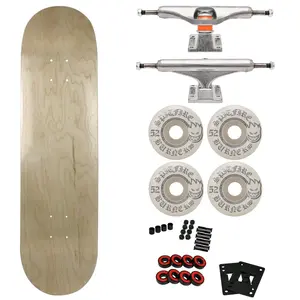 Moose Canadian Maple Skateboard Natural 8.0" with Independent Trucks, Spitfire Wheels