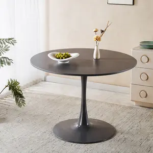 ARCH Mid-Century Modern 42.1" Round Tulip Dining Table for 4-6 People, Grey MDF Top with Pedestal Base, Easy Assembly, Space-Saving Coffee or End Table for Living Room, Kitchen, Dining Room, Grey Color Options, MDF Material, Product Weight: 50.26 lb