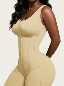 SY Fajas 1 Count Women Basic Lace Trim Full Body Shapewear - Front Open Crotch, Ruched Tummy Control Butt Lifter High Compression Smooth Garment, Faja,  Waist Trainer Belt, Colombianas Full Body Shaper Bodysuit Underwear, Perfect For Everyday Wear