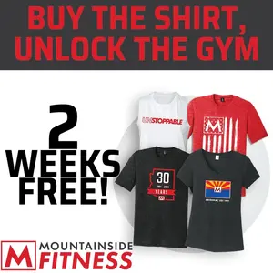 Mountainside Fitness TikTok Exclusive Shirt with 2 Weeks Free Gym Access