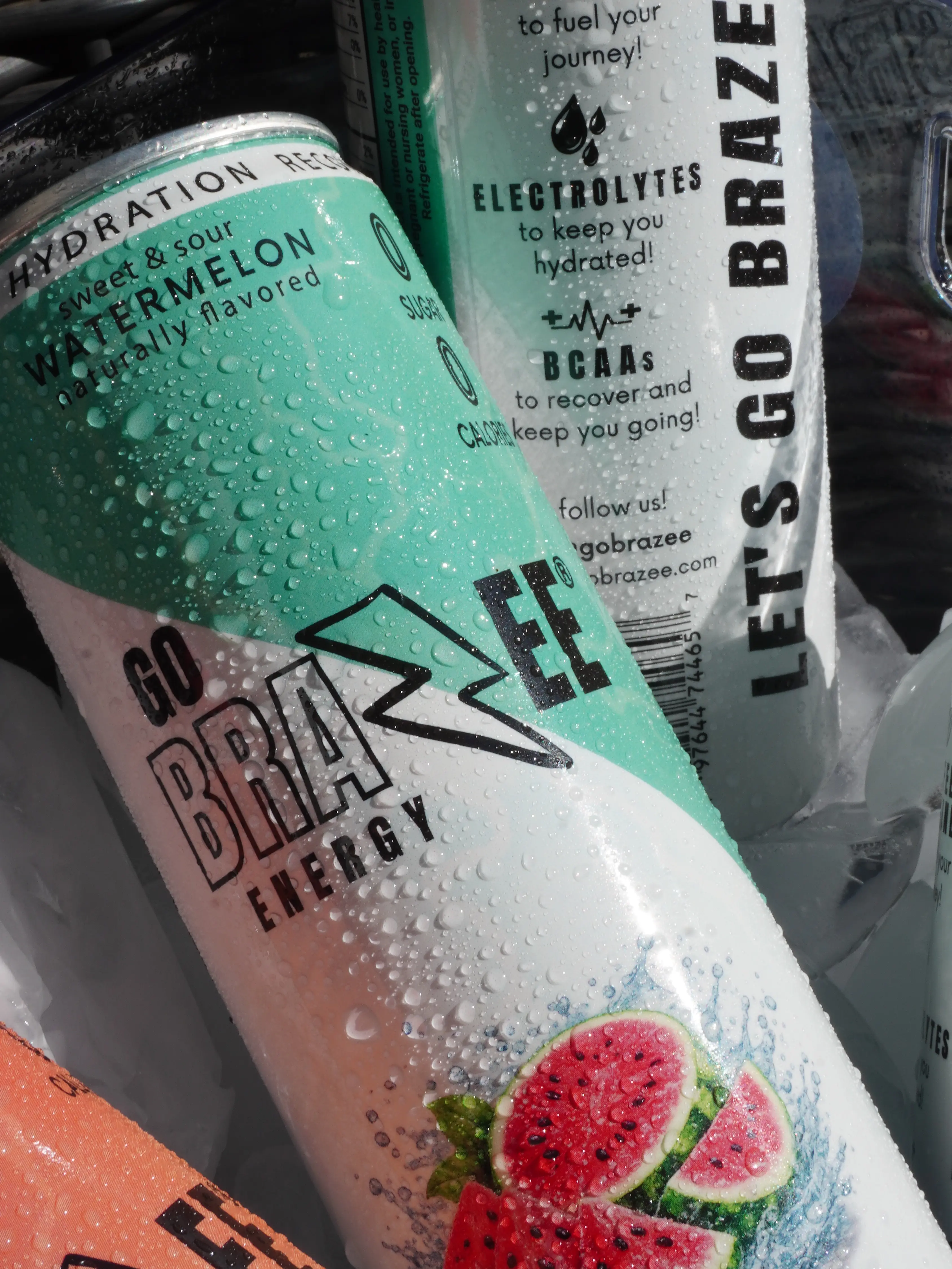 Go Brazee Energy Sweet & Sour Watermelon 6 Pack Beverage Zero Sugar Zero Calories