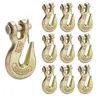 10-Pack Industrial Galvanized Double Coating 5/16"-Clevis Grab Alloy Hooks - Grade 70 Forged Carbon Steel, 5400 lbs WLL, for Heavy Load Truck Trailer Tow Chain, Fishing Boat, Lifting Machinery (Semi Truck Accessories)
