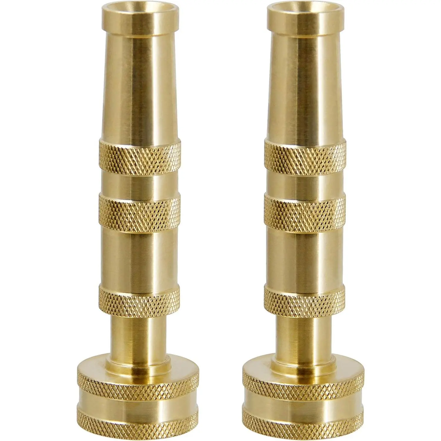 ATDAWN Garden Hose Nozzle, Heavy-Duty 4" Brass Adjustable Twist Hose Nozzle, 2-Pack, Spray Nozzle