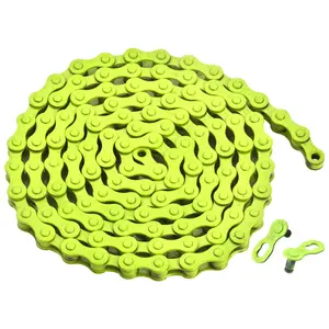 Single-Speed Bicycle Chain 1/2 x 1/8 Inch 116 Links (Yellow, 1/2" x1/8" 116 Links)