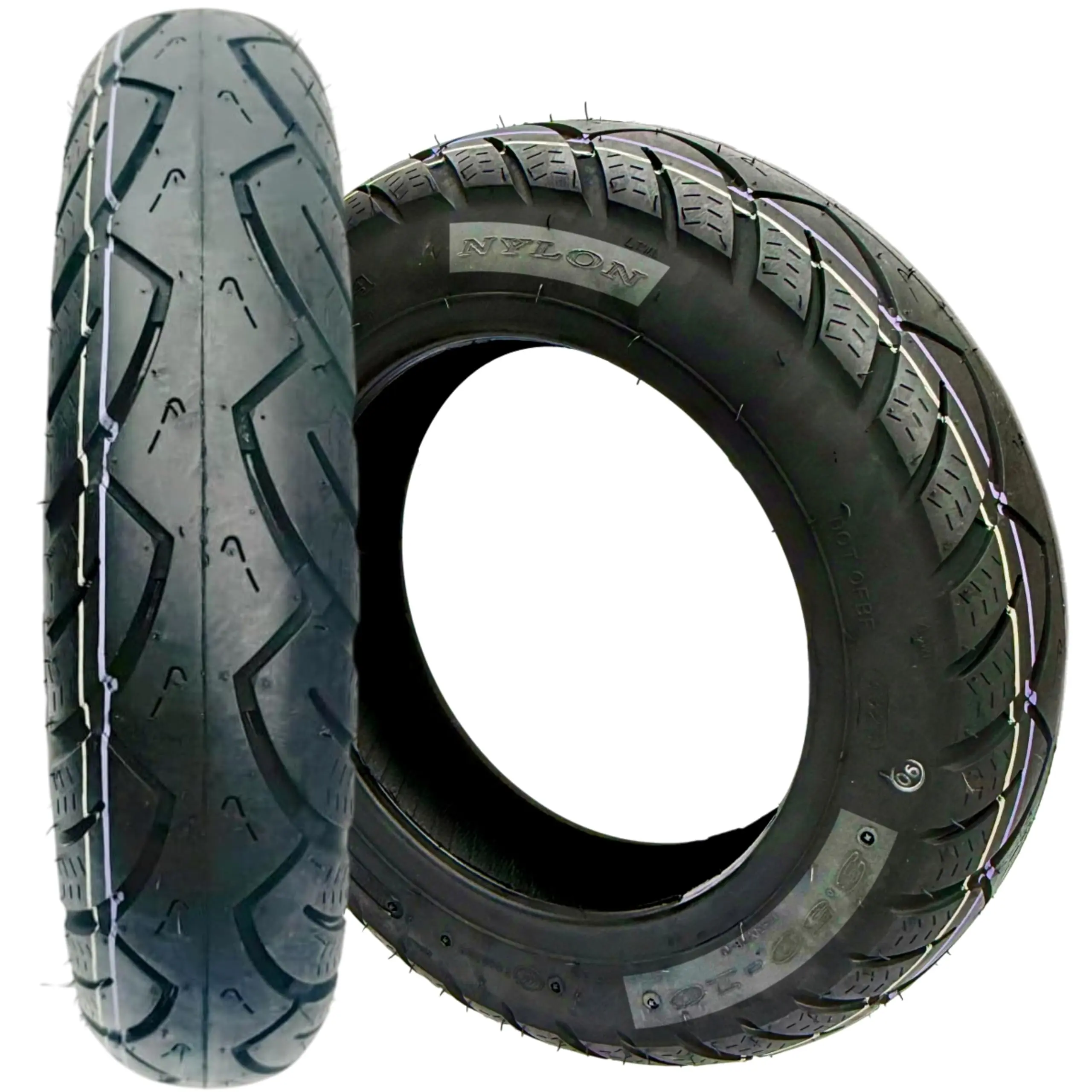 (2-Pack) 3.50-10 Tubeless Street Tires for Electric Scooters, Gas Mopeds - 10 in. Rim Fit, Front/Rear Use, Street Riding, Tread Pattern, Smooth Ride, Scooter Wheels