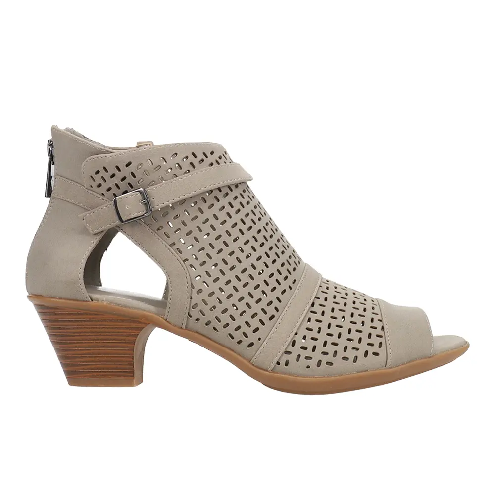 Easy Street Womens Carrigan Cut Out Ankle Strap Casual Sandals Casual Low Heel 1-2" - Grey