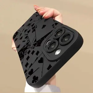 Playing Card Pattern Phone Case, Anti-drop Cellphone Protective Case, Total Protective Shockproof Mobile Phone Cover for iPhone 11 12 13 14 15 Pro Max, Casing