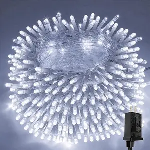 SANJICHAWhite Extra-Long 66FT String Lights Outdoor/Indoor, 200 LED Upgraded Super Bright Christmas Lights, Waterproof 8 Modes Fairy Lights for Garden Patio Party Wedding