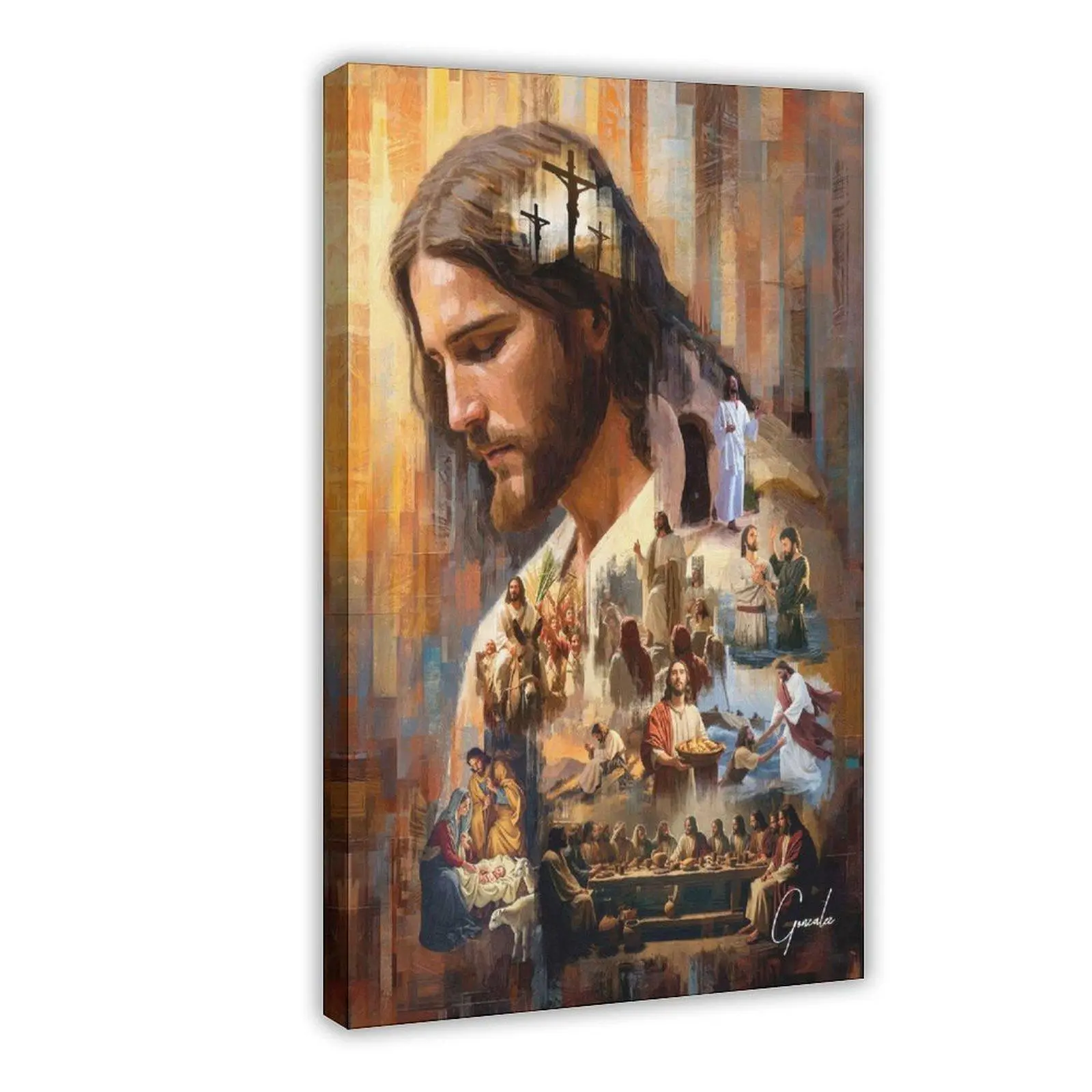 Jesus Christ Legacy Canvas Print, Christian Religious Wall Art, Faith-Inspired Home Decor for Living Room Bedroom