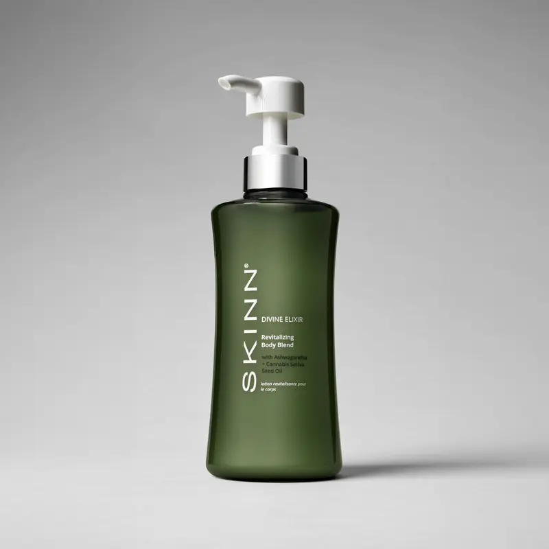 SKINN Cosmetics: Divine Elixir Revitalizing Ayurvedic Body Blend Refreshing and Hydrating Body Lotion Lightweight Moisturizer Moisture Smooth