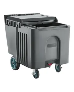 Commercial Ice Bin, 125 Lb Portable Ice Caddy With Insulated Design, 31.5 X 22.8 X 29 Inch Ice Carrier, Four-Wheel Mobility, Flip Lid, Heavy-Duty Ice Bin For Catering, Kitchens, Bistros, Restaurants And Bars
