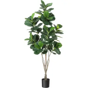 GARVEE 5FT Artificial Fiddle Leaf Fig Trees - Tall Faux Ficus Lyrata Plants for Indoor and Outdoor Decor, Perfect Greenery for Home, Office, Living Room, and Housewarming Gift