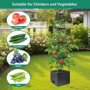 Space-Saving Plant Stand: Ideal Trellis for Climbing Plants, Flowers & Vegetables! Elevated Planting Boxes 🪴