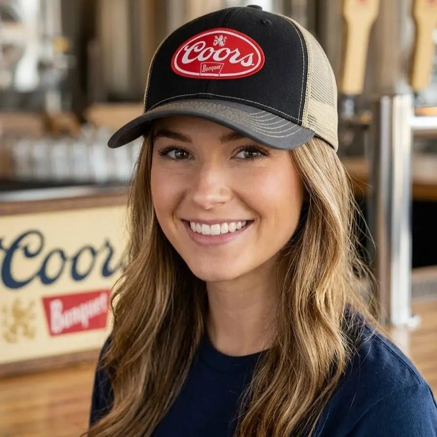 Coors Patched Black Vegas Gold Mesh Snapback Trucker Hat