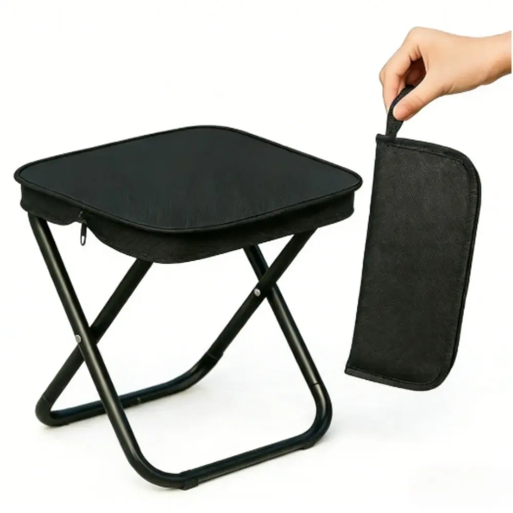 Foldable Duty Camping Chair for Adults, 200kg Load Portable Outdoor Collapsible Folding Chair with Breathable Mesh, Padded Seat, Non-Slip Feet and Carry Bag for Camping Fishing Beach Travel