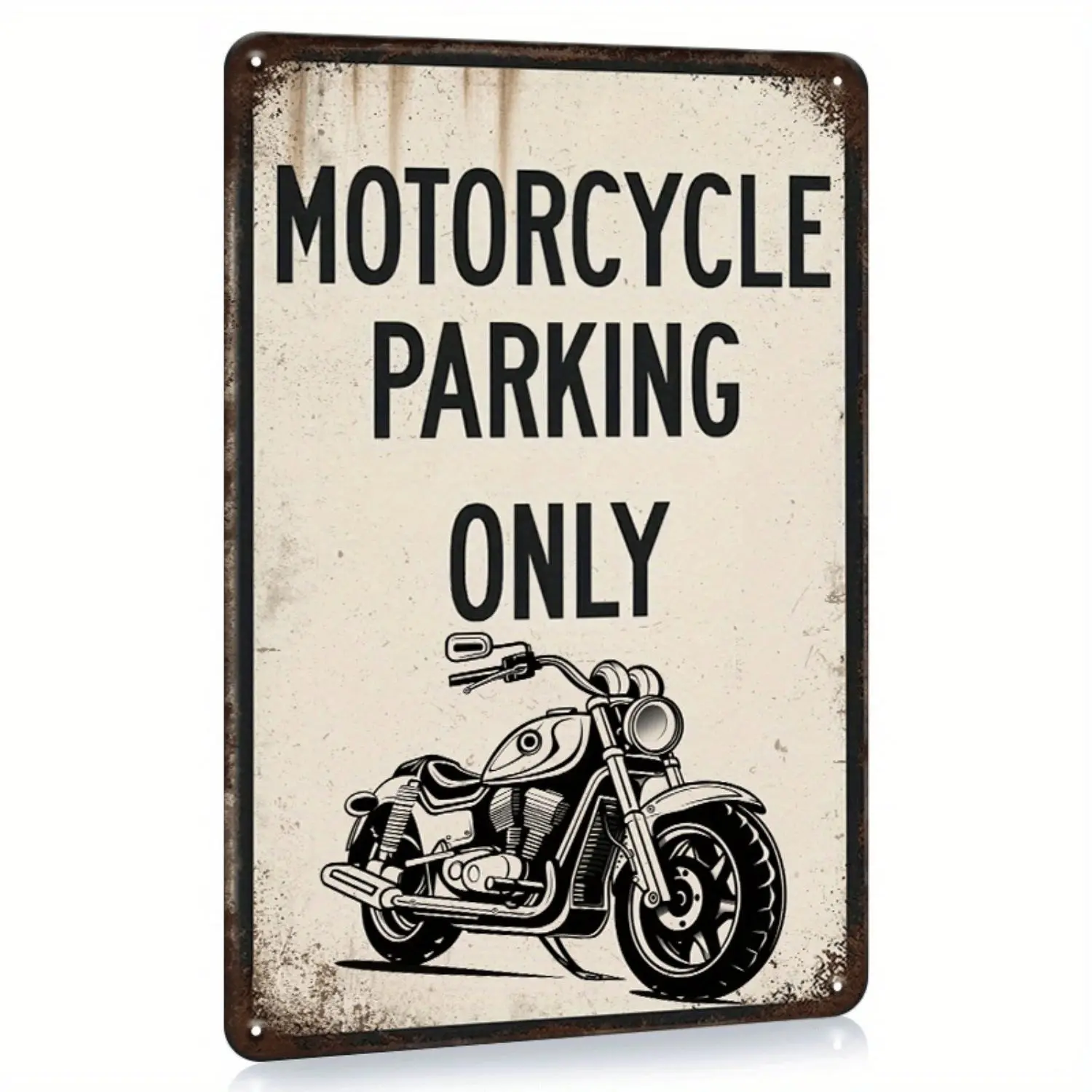 1pc Iron Motorcycle Parking Only Garage Metal Sign - 30x20cm Wall Mounting Plaque, Retro Vintage Home Decor, Ideal Gift for Men