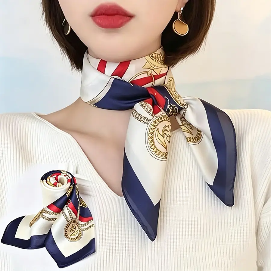 Scarf for Women Lightweight Small Square Neck Scarf Headscarf Neckerchief Gift，Satin Head Scarf Bandanas for Women Fashion Lightweight Silk Hair Scarves Neck Sleeping Headscarf Wrap 27.5" Square