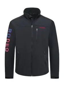 Men's Soft Shell Bonded Jacket With Embroidery-NJ650EMB-BLACK-US