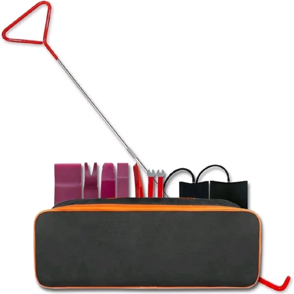 Automotive Lockout Portable Emergency Kit - Long Reach Grabber, Air Wedge Bag with Pump, Travel Safety Kit for Car Repair