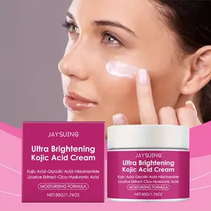 Ultra Brightening Kojic Acid Cream with Glycolic Acid, Niacinamide, Hyaluronic Acid, Licorice & Cica Extracts, 1.76fl.oz/50ml, Moisturizing & Gentle Skincare for Men & Women, Daily Use & Special Events