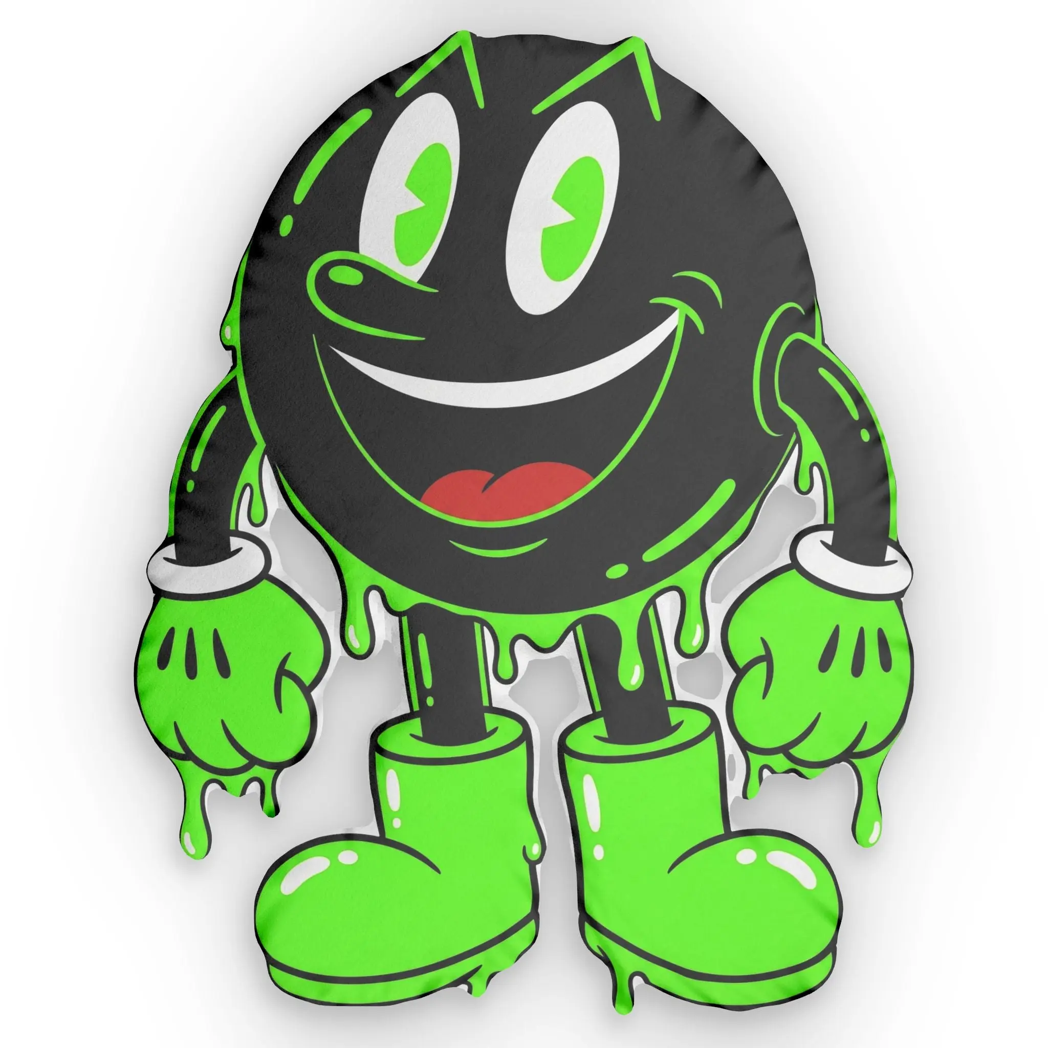 The Slime Shop Slimeman Shaped Pillow — Black / Green Slimeman Gzzz