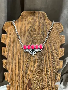 Red River Bead and Silver Necklace