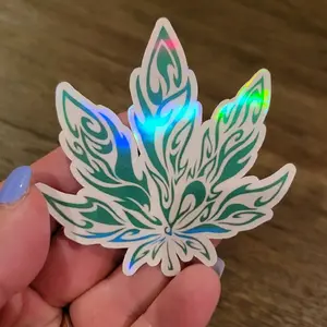 flames 420 leaf sticker
