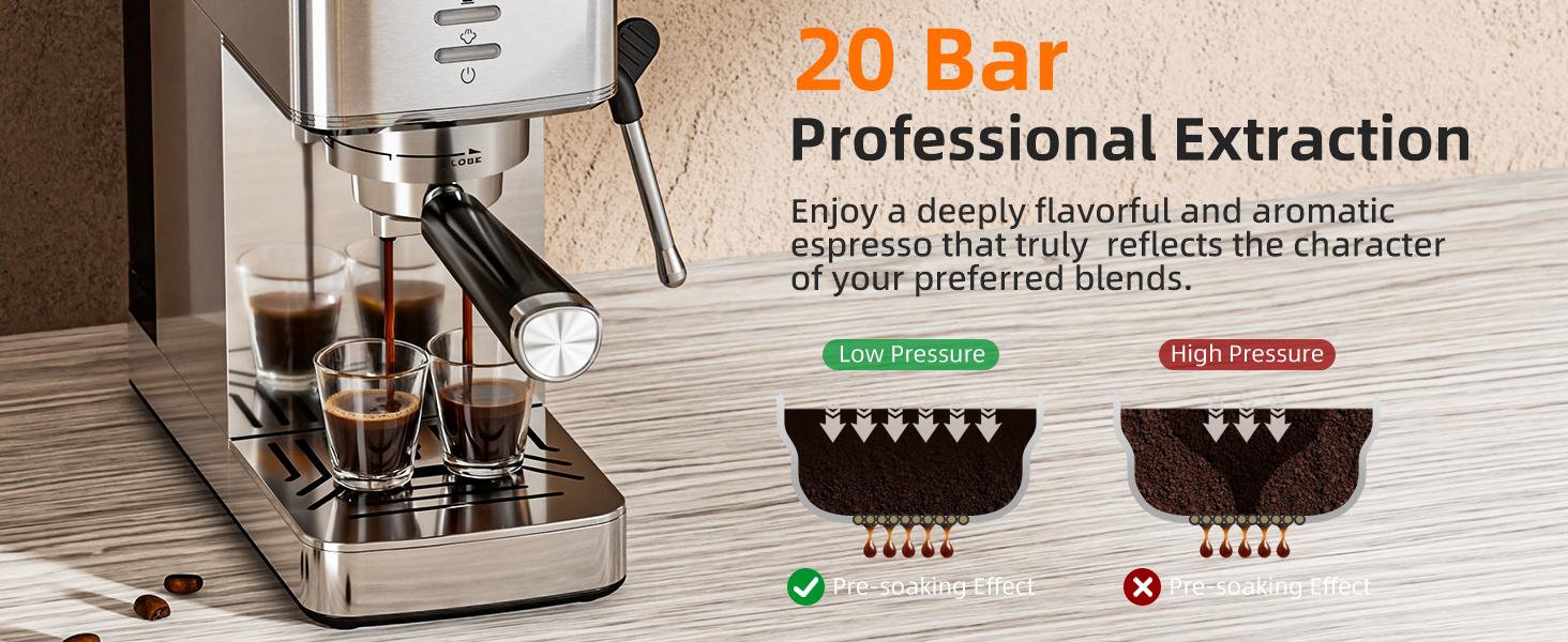 Espresso Machine 20Bar with Rapid Cold Brew Function - Hot & Iced Coffee Maker, Built-in Steam Wand, Touch Screen, 37oz Water Tank - Perfect for Lattes, Cappuccinos, and Gift for Coffee Lovers Espresso Machine 20Bar with Rapid Cold Brew Function - Hot & Iced Coffee Maker, Built-in Steam Wand, Touch Screen, 37oz Water Tank - Perfect for Lattes, Cappuccinos, and Gift for Coffee Lovers