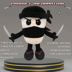 Cappuccino-Assassinen-Anime-Statue Double Knife Handsome Children's Birthday Gift, Christmas, Halloween, Easter, Plush Decoration, Cute Embrace Animals, Children's Room Decoration, Cute Design, Holiday Decoration, Comfortable Plush Animals, for kids