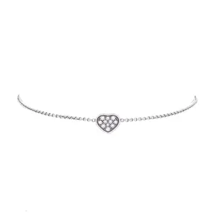 Pre-owned Chopard Miss Happy Diamond Heart Bracelet 18K White Gold with Diamonds by Rebag