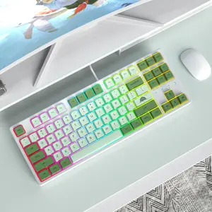 75% Mechanical Gaming Keyboard, TKL Layout Compact Keyboard, Wired RGB Backlit Keyboard,87 Keys NKRO Red Switch for PC Laptop Gamer