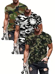 Three-piece Quick-dry Camouflage Set: T-shirt Top, Outdoor Sports Hiking Breathable Top, Three-piece Set