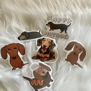 6 Misc Dachshund Dog Stickers – Cute Decorative Pack for Laptop, Water Bottle and More