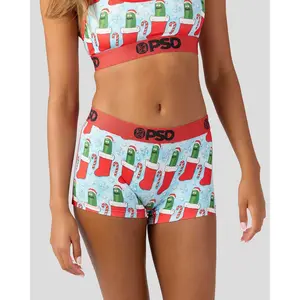 PSD Women's Happy Picklemas Boy Short Underwear - Comfortable, Breathable, Ultra-light Fabric