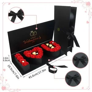 "i Love You" Gift Box with Colorful Ribbon, Empty Cardboard Box for Candies, Flowers, Souvenirs, Mother's Day, Valentine's Day, Birthday Gifts