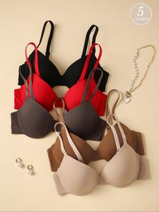 women's solid adjustable strap push up bra, soft comfortable breathable underwire bra, elegant bras for women, women's lingerie for all seasons, women's bras,  bras for women