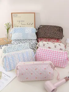 Cute Floral Quilted Hair Dryer Storage Bag, Multi-Pocket Design, Travel & Daily Use, Cosmetics Organizer, Wedding Gift, Birthday Present