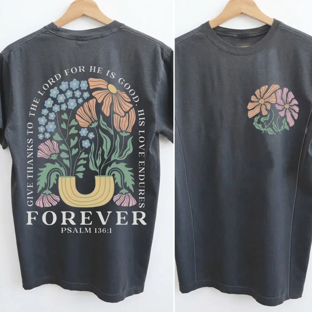 GIFTIFYMAMA Women's Nursing Top, "His Love Endures Forever" Print, Soft Cotton Streetwear with a Comfortable Fit, Nursing Ready for New Moms, T-Shirt, Breastfeeding, Tshirt, Casual, Shortsleeve, Clothes, Polyester, Digital Print, Easy Tee For Coffee Runs,