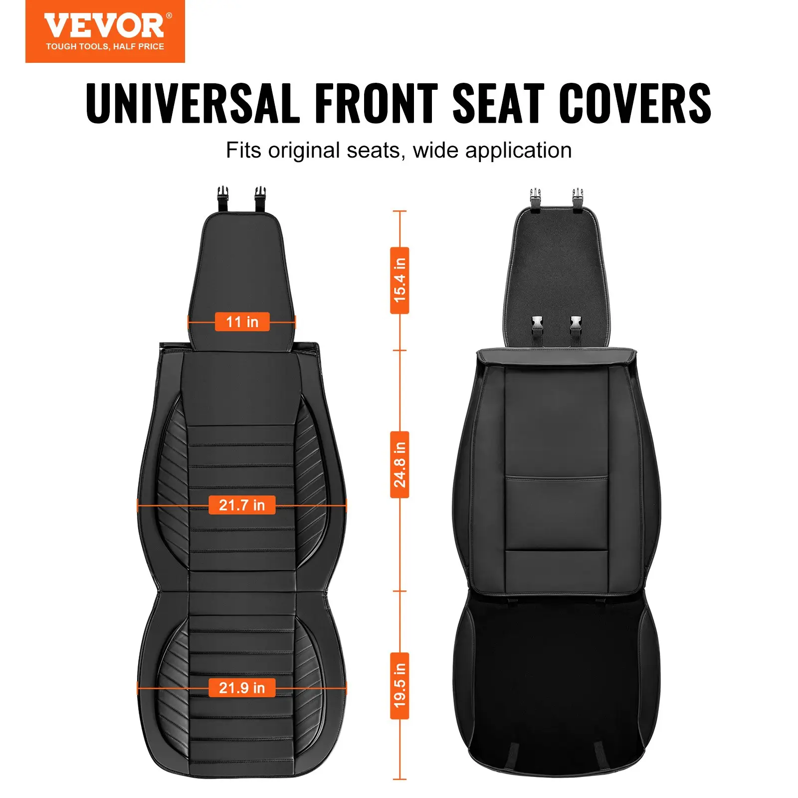 Front 2-Seat 2pcs - Front and Rear - Black