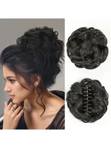 Fluffy Voluminous Messy Bun Scrunchie Claw Clip Synthetic Hair Updo Accessories