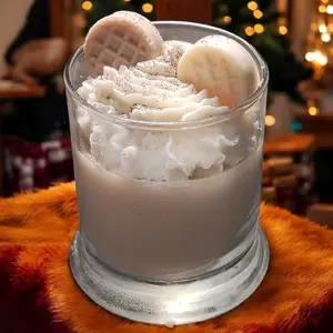 Christmas Snickerdoodle Waffle Candle with Festive Waffle Toppers and Cozy Creamy Scent