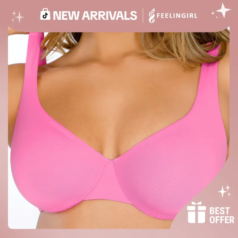 FeelinGirl FeelSoft Minimizer Bras for Women Comfort Underwire Balconette Bras Plus Size Full Coverage No Padded Seamless Daily Bras Womenswear Comfortable newarrivals#SohoChic