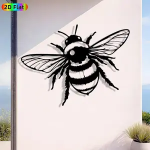 1pc Cute Bumblebee Metal Wall Art, Cute Bumblebee Statue Mural, Iron Craft, Perfect for Living Room, Garden, Zoo Corner Decor, Highquality Engraving, Intricate Craftsmanship, Christmas Decor, Ideal Gift for Nature Lovers